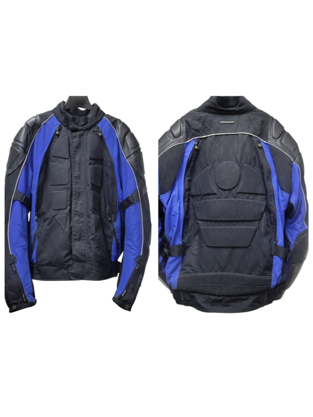 First Gear Full-Zip High-Performance Leather-Tex Motorcycle Jacket Men's 2XL